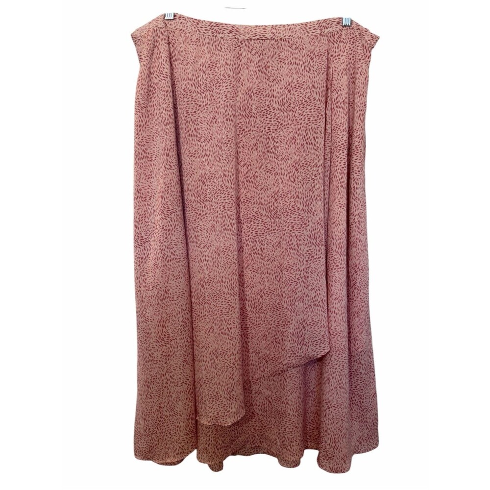 Vince Camuto Womens Faux Wrap Stretch Waist Side Zip Skirt Pink Print Size 20W
